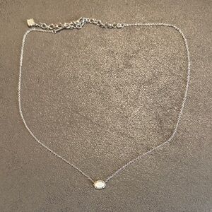 Kendra Scott Silver Necklace with Oval Pendant